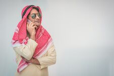 Arab Businessman Useing On A Mobile Phone Stock Photography Arab Businessman Useing On A Mobile Phone Stock Photography