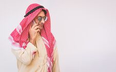 Arab Businessman Useing On A Mobile Phone Royalty Free Stock Images