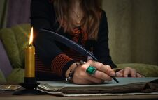 Book Of Magic. Future Reading. Tarot Cards On Fortune Teller Concept. Royalty Free Stock Image Book Of Magic. Future Reading. Tarot Cards On Fortune Teller Concept. Royalty Free Stock Image