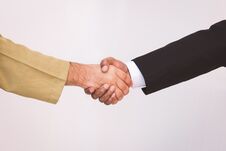 Arab Businessman And Businessman Worker Handshaking Stock Image