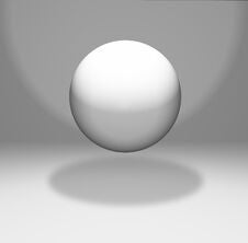 3D Floating Sphere In A White Room Stock Images
