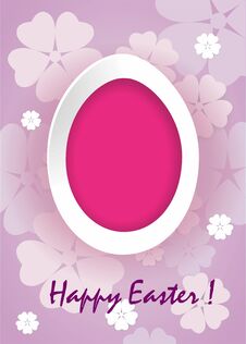 Easter Card With Easter Egg And Flowers Stock Image