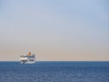 Ferryboat On The Open Sea Royalty Free Stock Photography