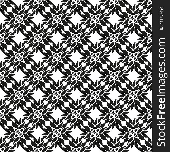 Ornamental seamless floral ethnic black and white pattern. Background can be used for surface design, wallpaper, textile, fabric, wrapping, web. Template for design and decoration