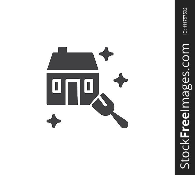 House cleaning service vector icon. filled flat sign for mobile concept and web design. Home clean simple solid icon. Symbol, logo illustration. Pixel perfect vector graphics