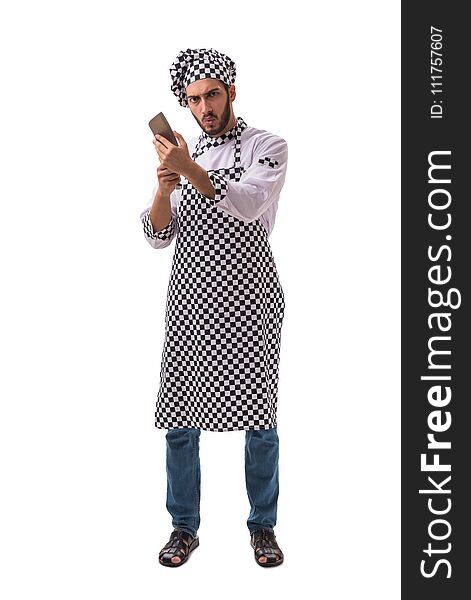 The Male Cook Isolated On The White Background