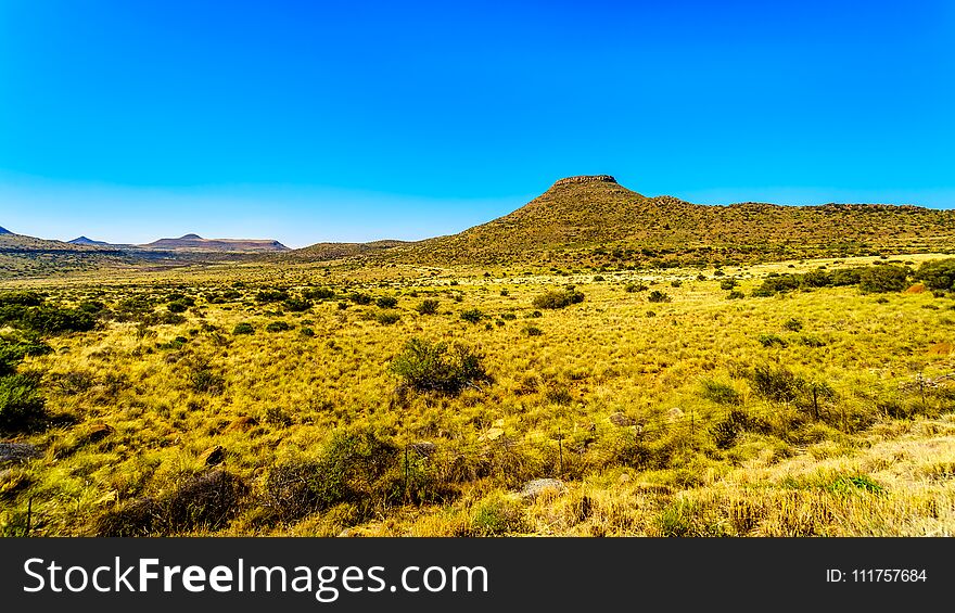 Endless wide open landscape of the semi desert Karoo Region in Free State and Eastern Cape