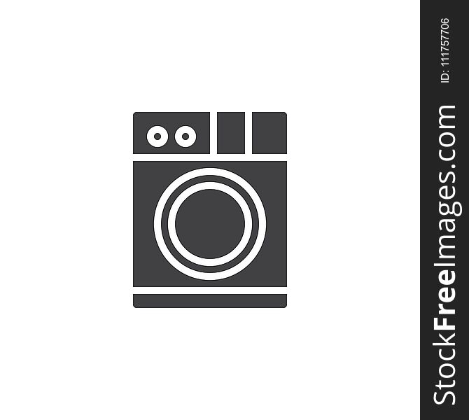 Washing machine vector icon. filled flat sign for mobile concept and web design. Clothes washer simple solid icon.Laundry symbol, logo illustration. Pixel perfect vector graphics