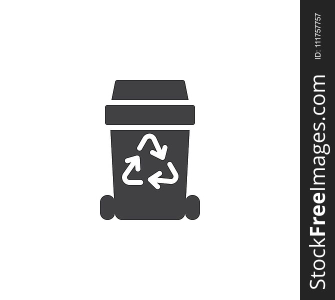 Recycle bin vector icon. filled flat sign for mobile concept and web design. Trash can simple solid icon. Symbol, logo illustration. Pixel perfect vector graphics