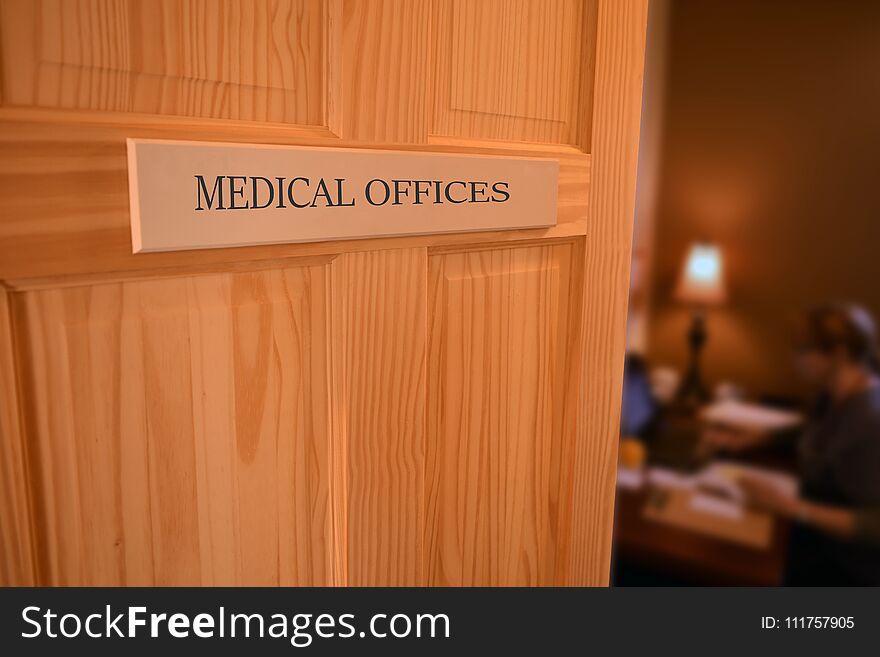 Open Hospital Door to a Medical offices Room,Healthcare and people concept