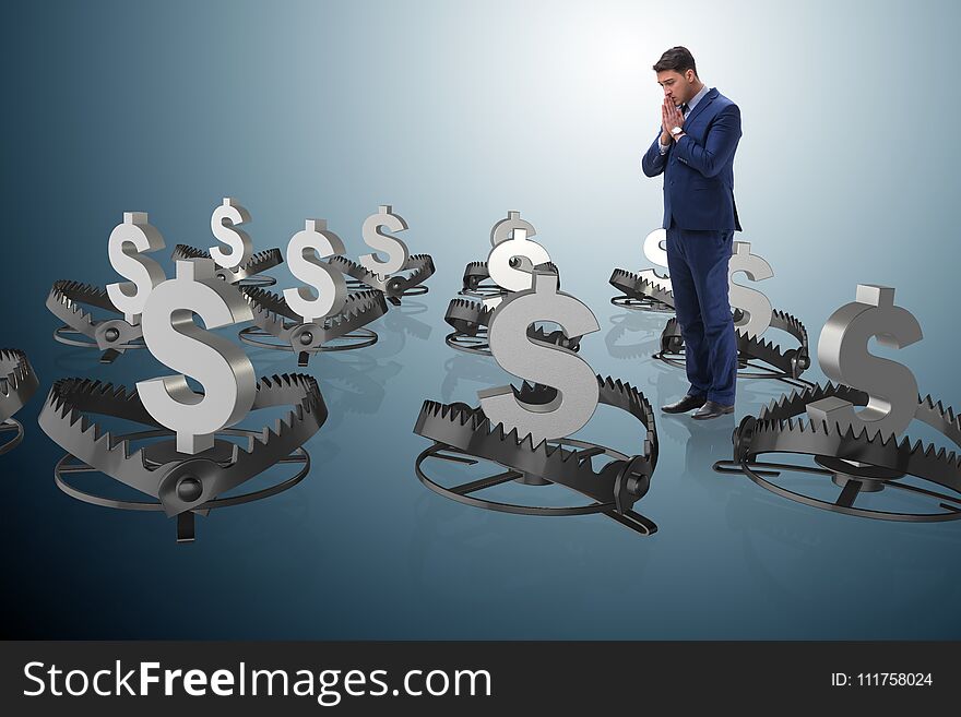 The businessman being trapped by dollar