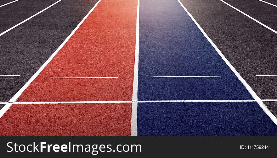 Business Competition Concept. Two Lanes of Running Track at Star