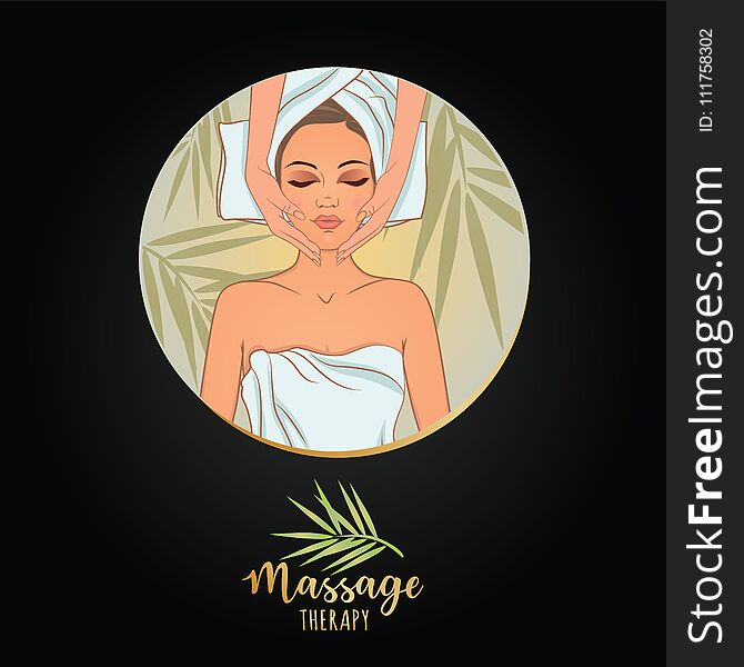 Vector illustration on the theme of massage therapy