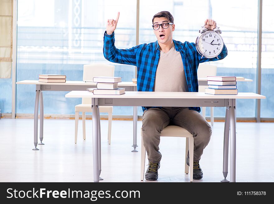 The Student Running Out Of Time To Prepare For Exam In College