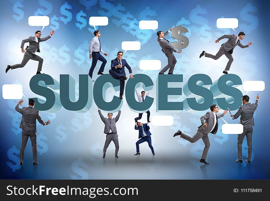 The businessmen in success business concept