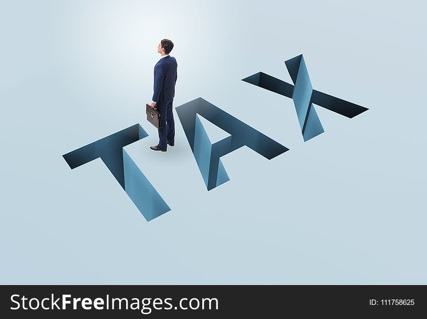 The Businessman In Tax Financial And Business Concept