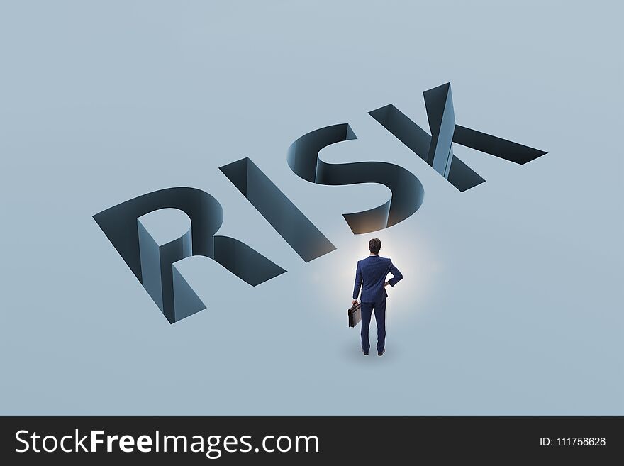 The businessman in financial risk business concept