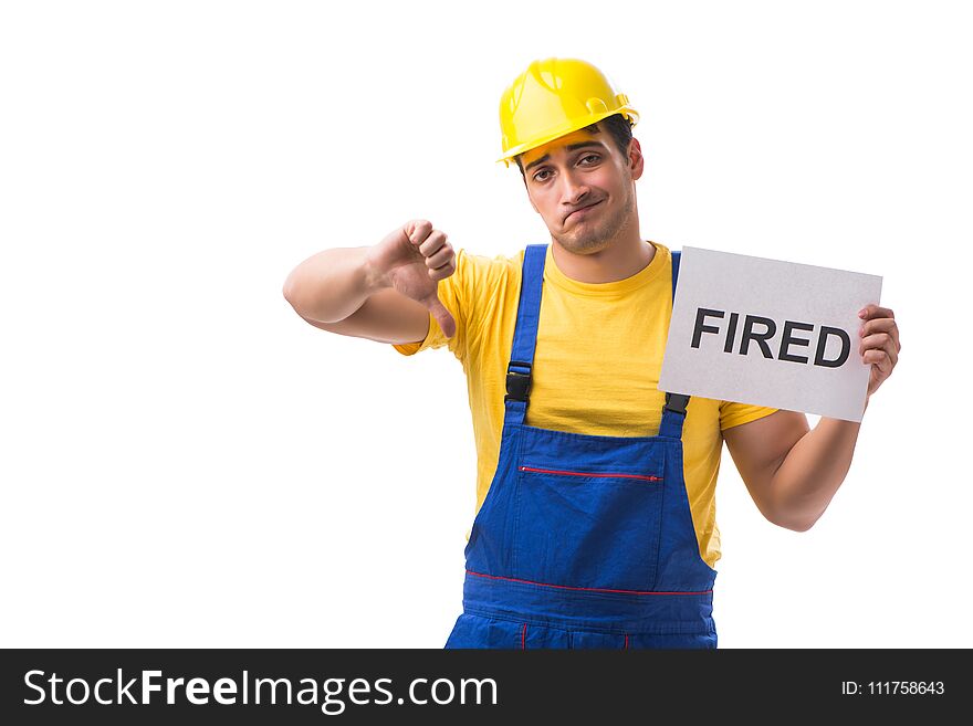 Worker isolated on the white background