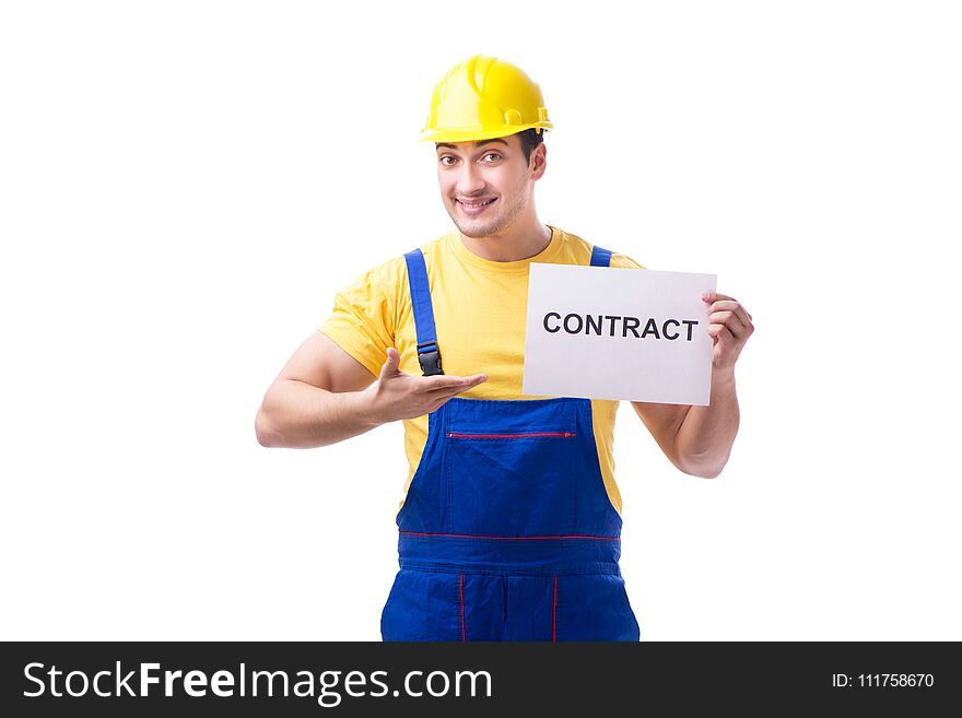 Worker isolated on the white background