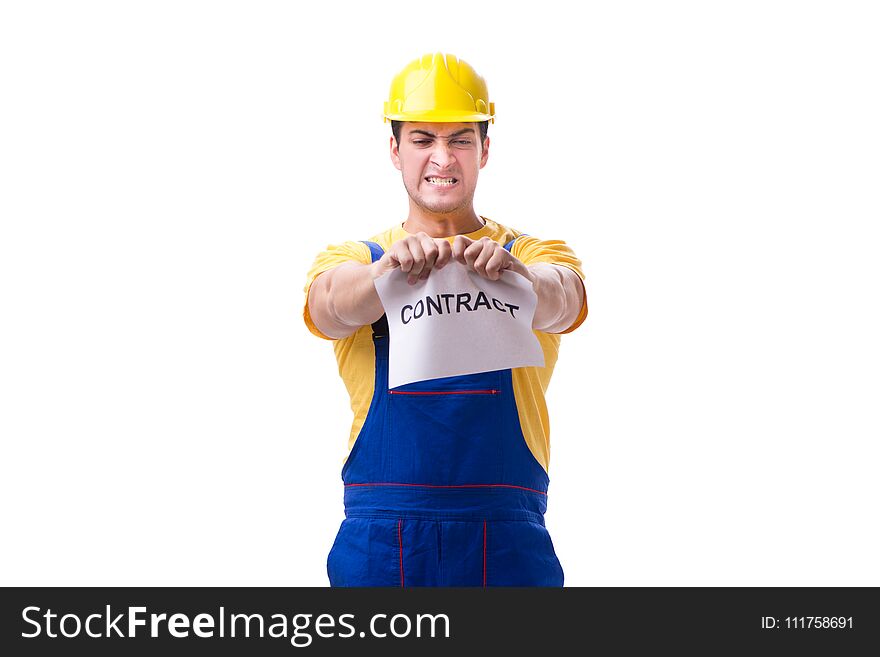Worker isolated on the white