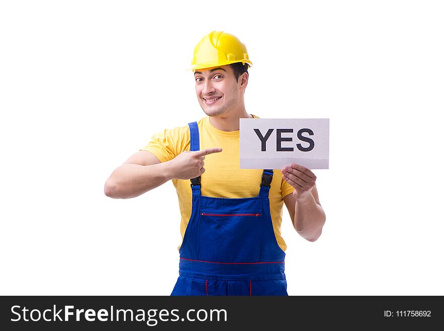 Worker isolated on the white background