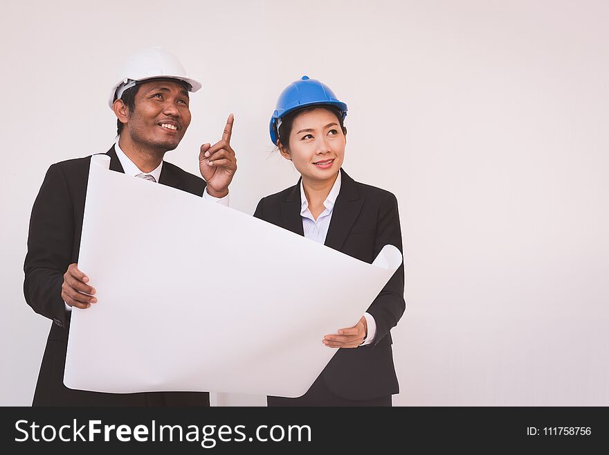 Foreman architect men and women working. teamwork Concept. Foreman architect men and women working. teamwork Concept