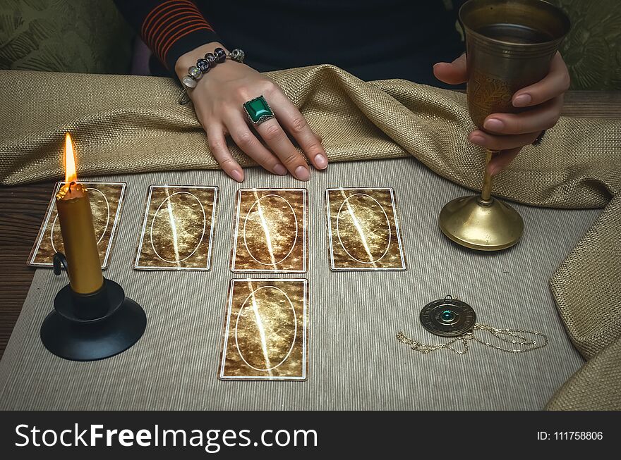 Tarot Cards. Future Reading. Fortune Teller Concept.