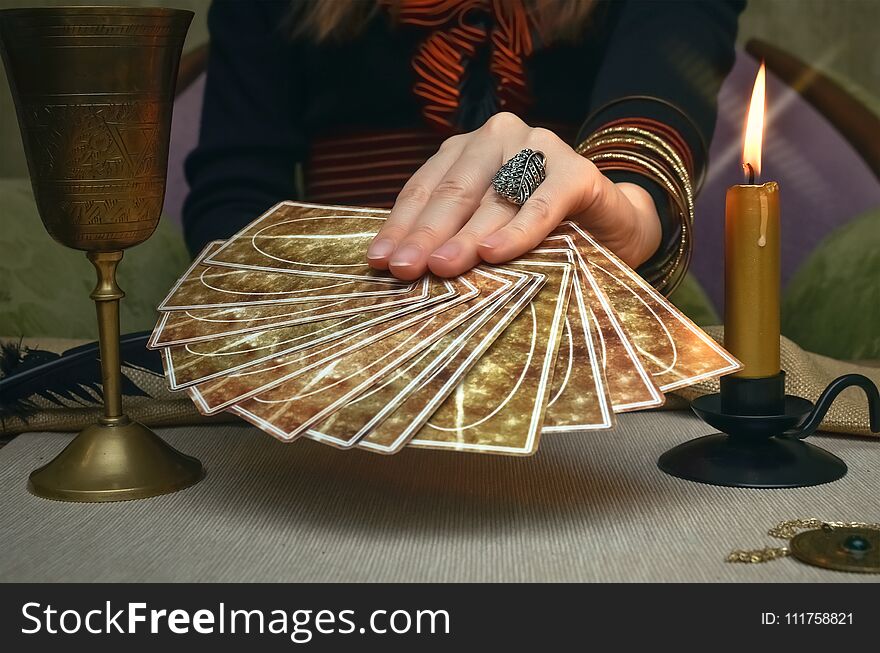 Tarot cards. Future reading. Fortune teller concept.