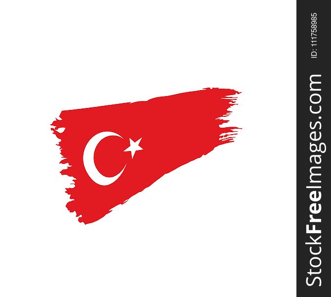 Turkey flag, vector illustration on a white background