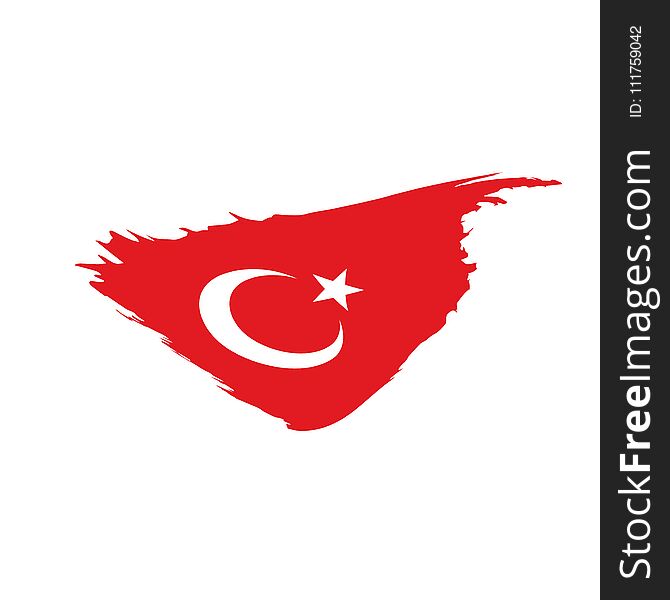 Turkey flag, vector illustration on a white background