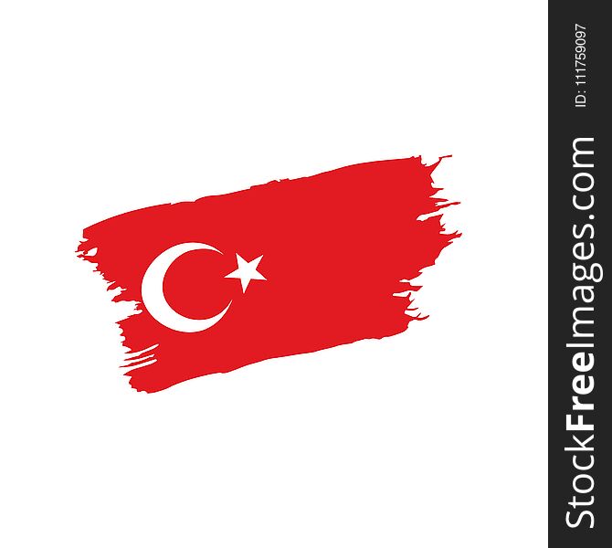 Turkey flag, vector illustration on a white background