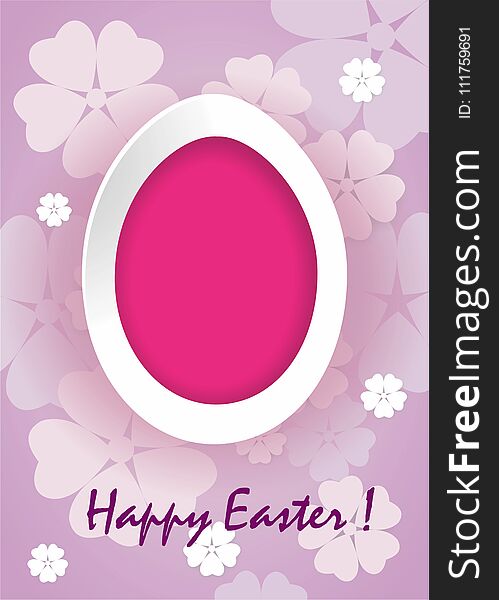 Easter card with Easter egg and flowers