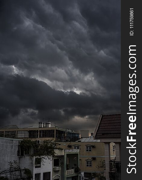 Monsoon clouds on Ho Chi Minh City, Vietnam