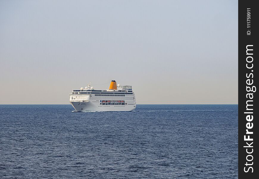 Ferryboat On The Open Sea