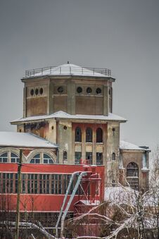 Old Factory Building In The Winter Royalty Free Stock Photo