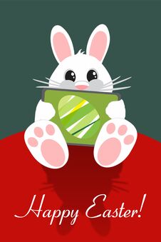 Easter Card With Easter Bunny Stock Image