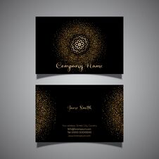 Gold Glitter Elegant Business Card Stock Photos