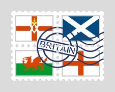 England, Northern Ireland, Scotland And Wales Flags On Postage S Stock Image