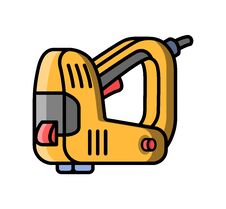 Stapler Construction Electric Tool. Flat Style Icon Of Stapler. Stock Images