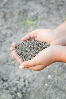 Dry Soil On Man Hand Stock Photos Dry Soil On Man Hand Stock Photos