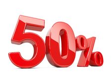 Fifty Red Percent Symbol. 50 Percentage Rate. Special Offer Dis Stock Photos