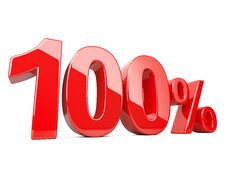 Hundred Red Percent Symbol. 100 Percentage Rate. Special Offer Stock Photos