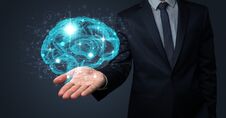 Man Holding Human Brain On His Hand Royalty Free Stock Photography Man Holding Human Brain On His Hand Royalty Free Stock Photography