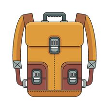 Yellow Leather Backpack Icon Royalty Free Stock Photography
