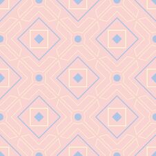 Seamless Background With Colored Geometric Pattern. Pink, Blue And Beige Elements Royalty Free Stock Photos