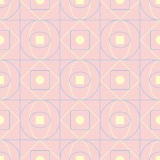 Geometric Seamless Pattern. Pale Pink Background With Blue And Beige Elements Royalty Free Stock Images Geometric Seamless Pattern. Pale Pink Background With Blue And Beige Elements Royalty Free Stock Images