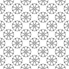 Black And White Monochrome Floral Seamless Pattern Stock Images