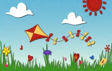 Spring Sunny Meadow And Kite. Stock Image Spring Sunny Meadow And Kite. Stock Image