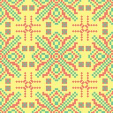 Seamless Pattern With Floral Design. Bright Yellow Background With Pink And Green Flower Elements Stock Photos Seamless Pattern With Floral Design. Bright Yellow Background With Pink And Green Flower Elements Stock Photos