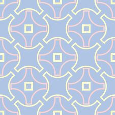 Geometric Seamless Pattern. Pale Blue Background With Beige And Pink Elements Stock Image